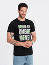 Ombre Clothing Schwarzes Herren-T-Shirt aus Baumwolle Ombre Clothing
