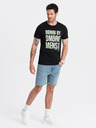 Ombre Clothing Schwarzes Herren-T-Shirt aus Baumwolle Ombre Clothing
