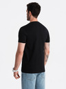 Ombre Clothing Schwarzes Herren-T-Shirt aus Baumwolle Ombre Clothing