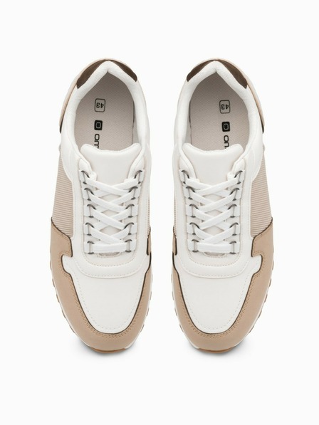 Ombre Clothing Beige und weiße Herren-Turnschuhe Ombre Clothing