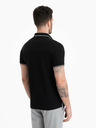 Ombre Clothing Schwarzes Herren-Poloshirt ohne Knöpfe Ombre Clothing