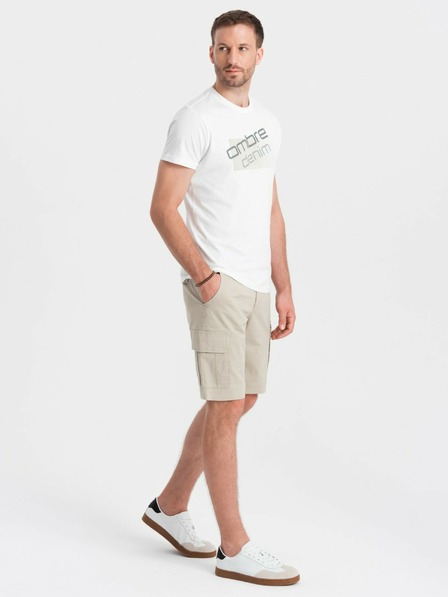 Ombre Clothing Beige Herren Cargo Shorts Ombre Kleidung