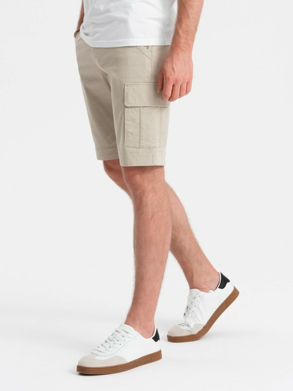 Ombre Clothing Beige Herren Cargo Shorts Ombre Kleidung