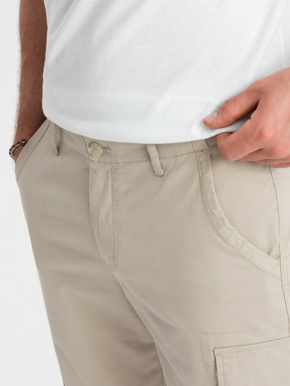 Ombre Clothing Beige Herren Cargo Shorts Ombre Kleidung