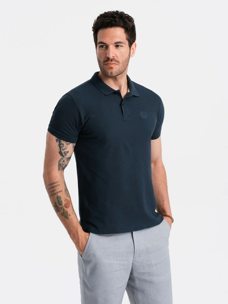 Ombre Clothing Dunkelblaues Herren-Poloshirt Ombre Clothing