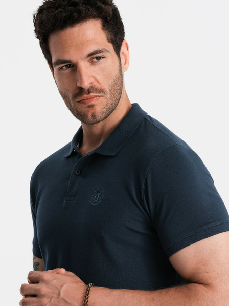 Ombre Clothing Dunkelblaues Herren-Poloshirt Ombre Clothing
