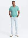 Ombre Clothing Türkis Herren Baumwolle Basic T-Shirt mit Rundhalsausschnitt Ombre Clothing