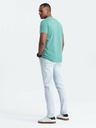 Ombre Clothing Türkis Herren Baumwolle Basic T-Shirt mit Rundhalsausschnitt Ombre Clothing
