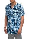 Ombre Clothing Mod weißes gemustertes Herren Kurzarm-Shirt Ombre Clothing