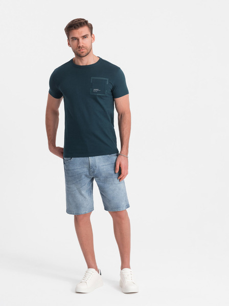 Ombre Clothing Hellblaue Herren Denim Shorts Ombre Clothing
