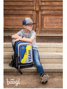 BAAGL  Blauer Schulrucksack kubisch neon Baagl