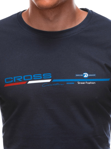 Edoti Herren-T-Shirt mit Aufdruck – dunkelblau EDOTI
