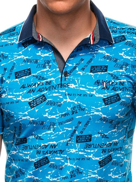 Edoti Herren-Poloshirt mit Aufdruck – Hellblau EDOTI