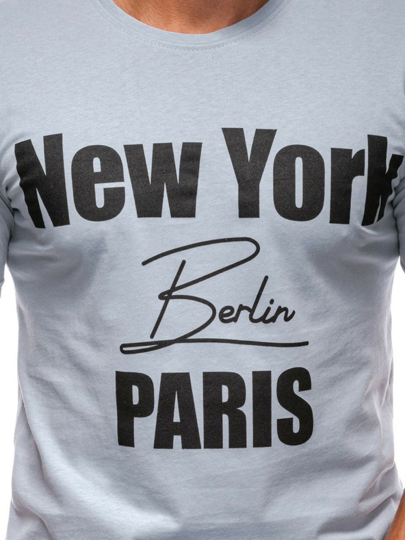 Edoti Herren-T-Shirt mit Aufdruck – grau EDOTI