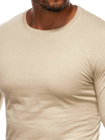 Edoti Edoti Herren T-Shirt mit langen Ärmeln in Beige