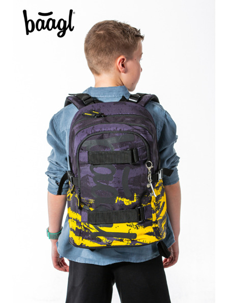 BAAGL  Graues Schulset - Rucksack, Mäppchen, Tasche Baagl Skate Dune