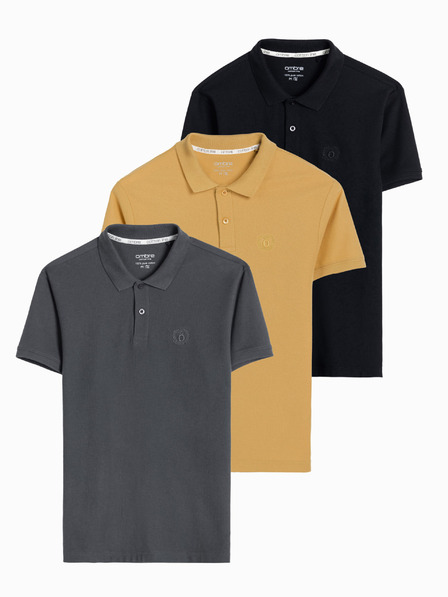 Ombre Clothing Herren Pique-Strick-Poloshirt, 3er-Pack Ombre Clothing