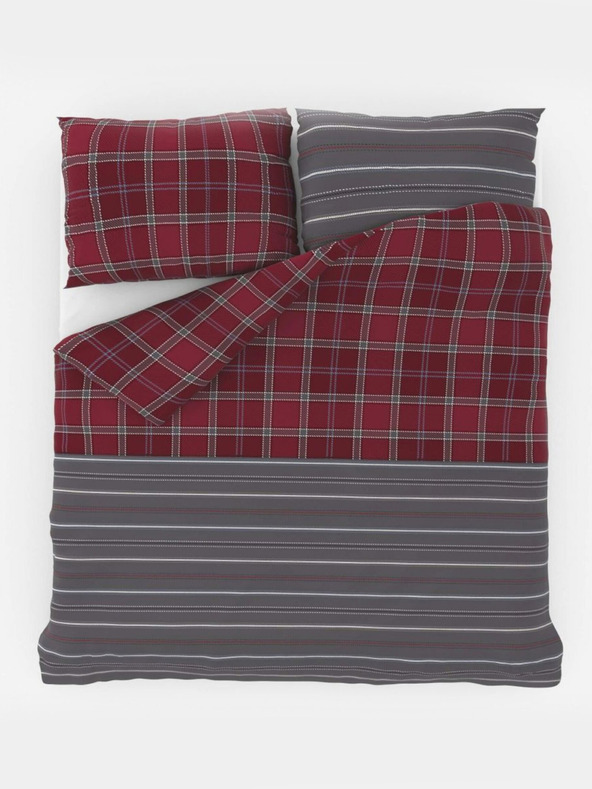 Kvalitex Erweiterte Baumwollbettwäsche DELUX 140x220, 70x90cm CAMPUS grau