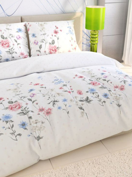 Kvalitex Verlängerte Baumwollbettwäsche DELUX 140x220, 70x90cm LOUKA rosa