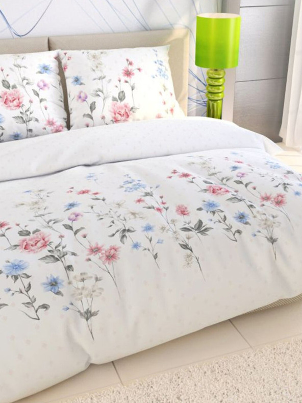 Kvalitex Verlängerte Baumwollbettwäsche DELUX 140x220, 70x90cm LOUKA rosa