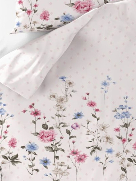 Kvalitex Verlängerte Baumwollbettwäsche DELUX 140x220, 70x90cm LOUKA rosa