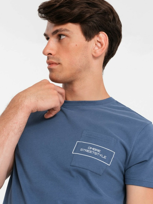 Ombre Clothing Herren T-Shirt aus Baumwolle mit Ombre-Taschenaufdruck Ombre Streetstyle Ombre Kleidung