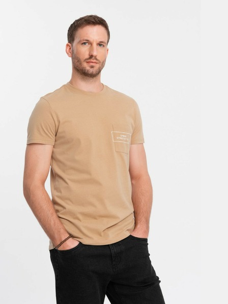 Ombre Clothing Herren T-Shirt aus Baumwolle mit Ombre-Taschenaufdruck Ombre Streetstyle Ombre Kleidung