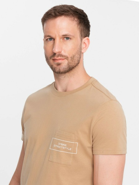 Ombre Clothing Herren T-Shirt aus Baumwolle mit Ombre-Taschenaufdruck Ombre Streetstyle Ombre Kleidung