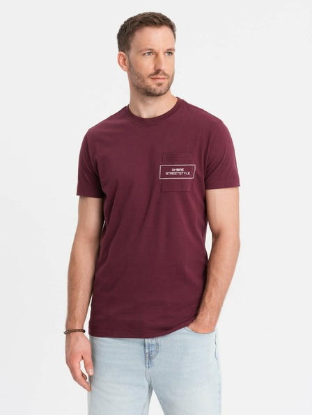 Ombre Clothing Herren T-Shirt aus Baumwolle mit Ombre-Taschenaufdruck Ombre Streetstyle Ombre Kleidung