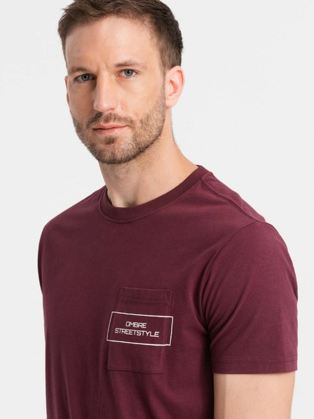 Ombre Clothing Herren T-Shirt aus Baumwolle mit Ombre-Taschenaufdruck Ombre Streetstyle Ombre Kleidung