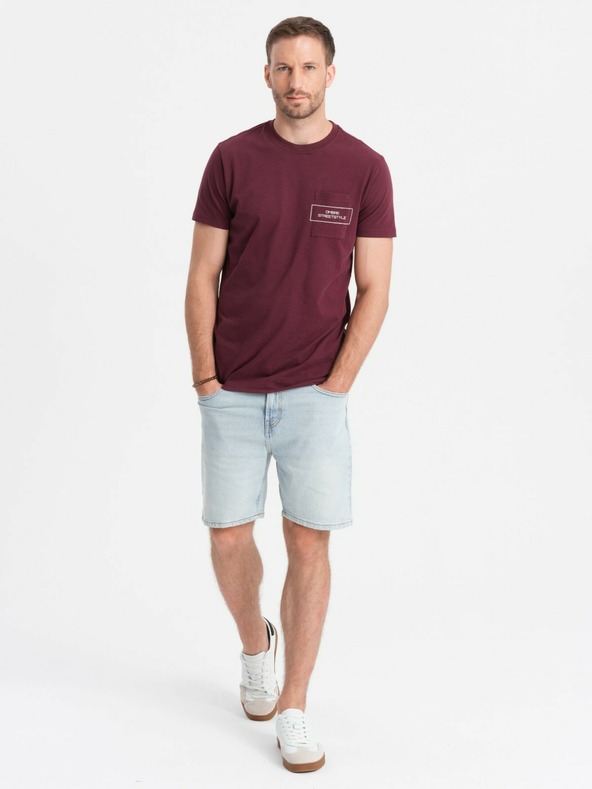 Ombre Clothing Herren T-Shirt aus Baumwolle mit Ombre-Taschenaufdruck Ombre Streetstyle Ombre Kleidung