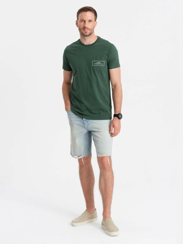Ombre Clothing Herren T-Shirt aus Baumwolle mit Ombre-Taschenaufdruck Ombre Streetstyle Ombre Kleidung