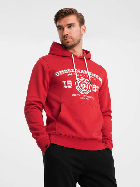 Ombre Clothing Herren Känguru bedrucktes Sweatshirt Ombre Kleidung