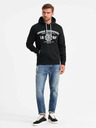 Ombre Clothing Herren Känguru bedrucktes Sweatshirt Ombre Kleidung