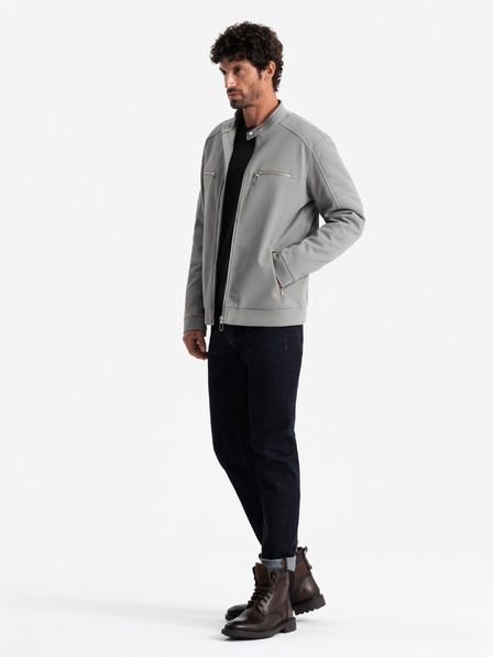 Ombre Clothing Herrenjacke mit Taschen und Kragen Ombre Clothing