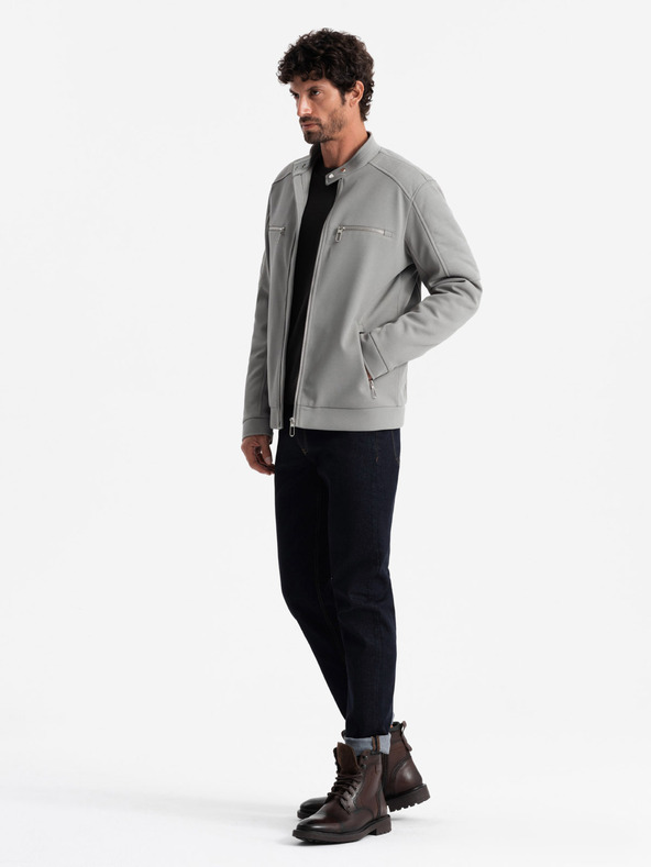 Ombre Clothing Herrenjacke mit Taschen und Kragen Ombre Clothing