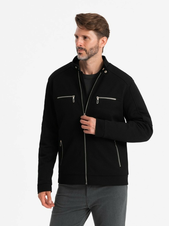 Ombre Clothing Herrenjacke mit Stehkragen und Taschen Ombre Clothing