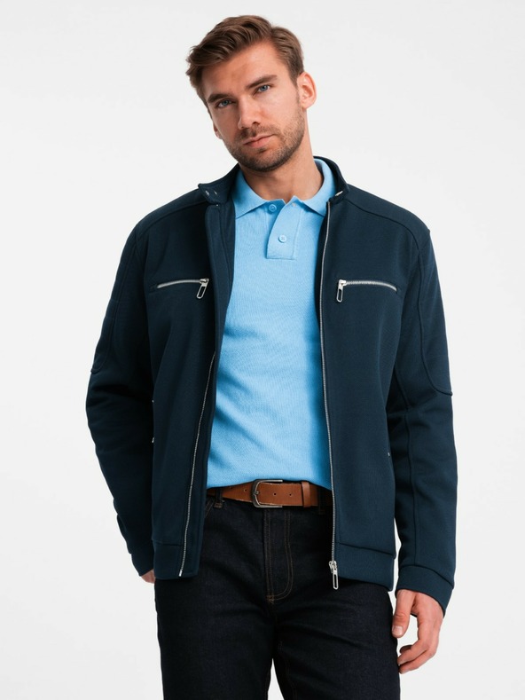 Ombre Clothing Herrenjacke mit Stehkragen und Taschen Ombre Clothing