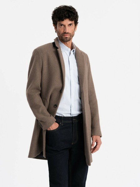 Ombre Clothing Eleganter einreihiger Herrenmantel aus Wollgemisch Ombre Clothing V1 OM-COWC-0114