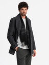 Ombre Clothing Kurzer zweireihiger Herrenmantel aus Wolle Ombre Clothing V1 OM-COWC-0115