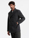 Ombre Clothing Kurzer zweireihiger Herrenmantel aus Wolle Ombre Clothing V1 OM-COWC-0115