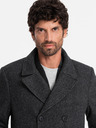 Ombre Clothing Kurzer zweireihiger Herrenmantel aus Wolle Ombre Clothing V1 OM-COWC-0115