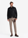 Ombre Clothing Herren-Retro-Bikerjacke mit Stehkragen Ombre Clothing V2 OM-JAFL-0197