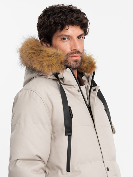 Ombre Clothing Lange Herren-Parka-Jacke mit Kapuze Ombre Clothing