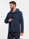 Ombre Clothing Herren Kapuzenjacke mit hohem Kragen dunkelblau Ombre Clothing