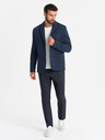 Ombre Clothing Herren Kapuzenjacke mit hohem Kragen dunkelblau Ombre Clothing
