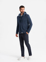 Ombre Clothing Herren Kapuzenjacke mit hohem Kragen dunkelblau Ombre Clothing