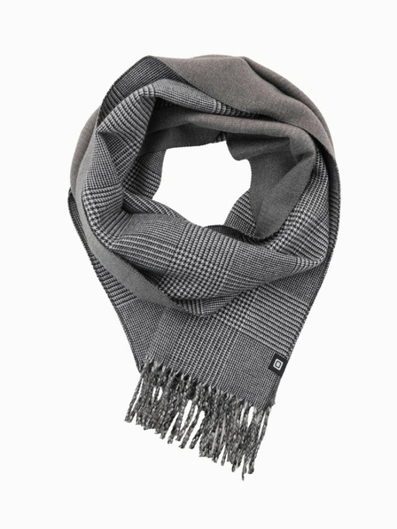Ombre Clothing Herren-Wendeschal mit Karos und Quasten schwarz-weiß Ombre Clothing
