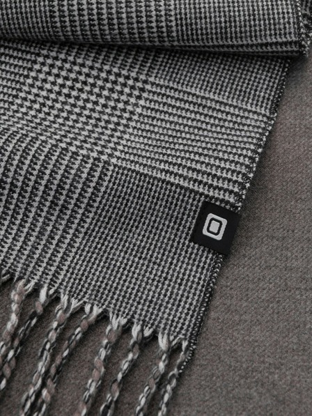 Ombre Clothing Herren-Wendeschal mit Karos und Quasten schwarz-weiß Ombre Clothing