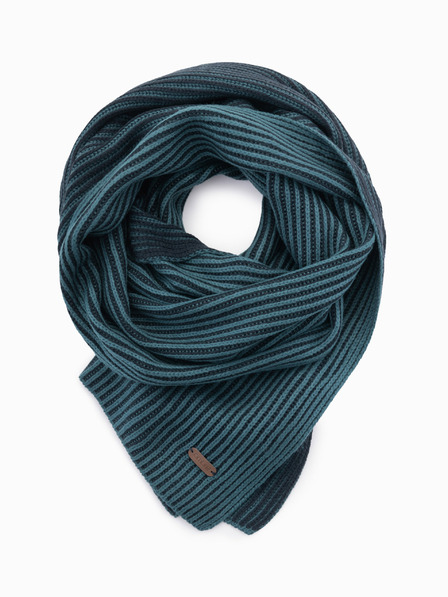 Ombre Clothing Gestrickter zweifarbig gestreifter Herrenschal dunkelblau Ombre Clothing
